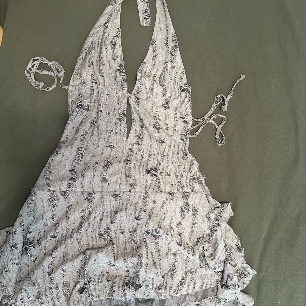 Edikted Charcoal Halter Swim Cover-Up - Picture 3 of 7